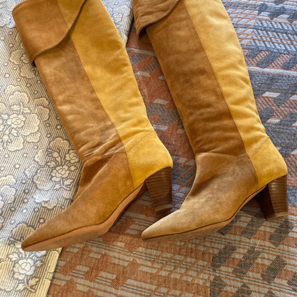 Ba&sh knee high two tones suede boots